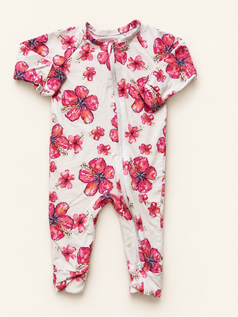 Cocomoon One-Piece Floral Zipper Romper - Pink Floral
